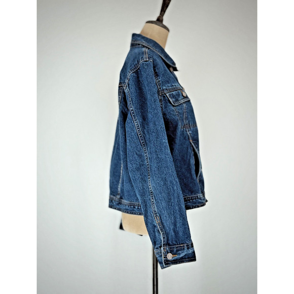 Vintage 90's BILL BLASS Jean Jacket Women's LARGE Medium Denim Wash #0098 - Picture 5 of 11